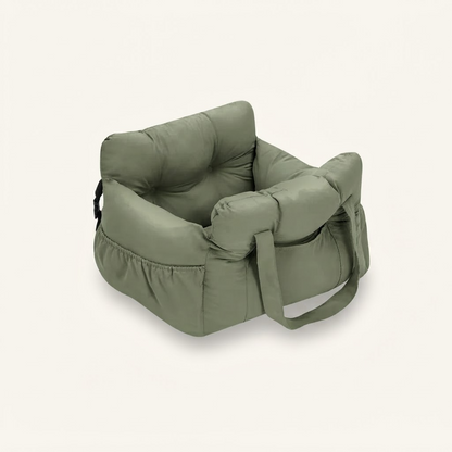 Dog car seat with safety tether, non-slip base — My Petsworth