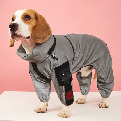 Waterproof dog raincoat for large dogs with drawstring — My Petsworth