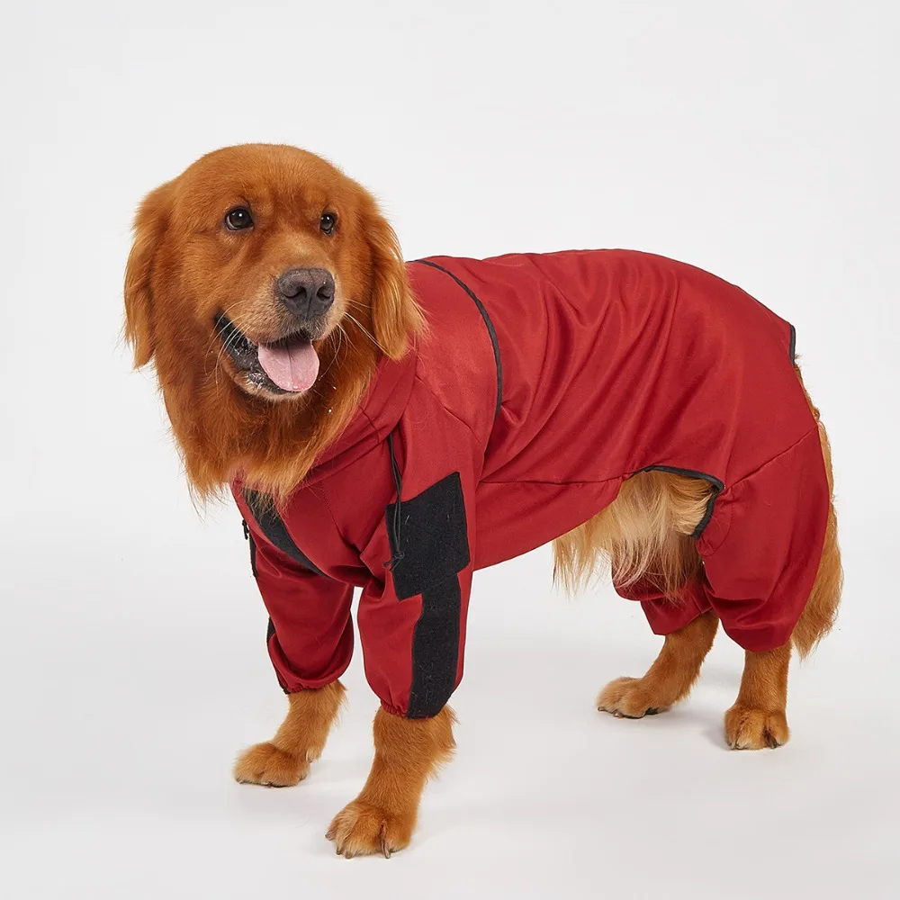 Waterproof dog raincoat for large dogs with drawstring — My Petsworth