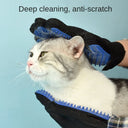 Blue silicone pet grooming glove for dogs and cats — My Petsworth