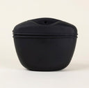 Black silicone training pouch with magnetic lid for dogs, studio photo