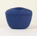 Navy silicone training pouch with magnetic lid for dogs, studio photo