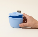 Sky Blue silicone training pouch with magnetic lid for dogs, scale photo