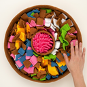 Brown snuffle mat for dogs slow feeding enrichment toy, scale photo
