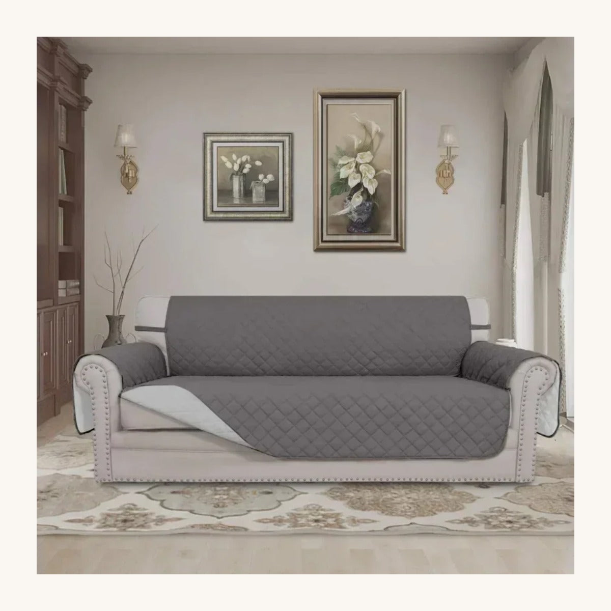 Pet sofa protector draped over a seat — My Petsworth
