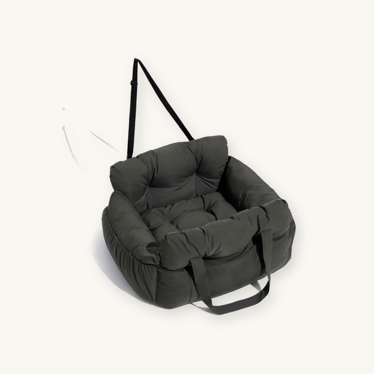 Booster dog car seat with raised sides on a cream background — My Petsworth