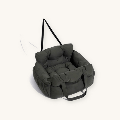 Booster dog car seat with raised sides on a cream background — My Petsworth