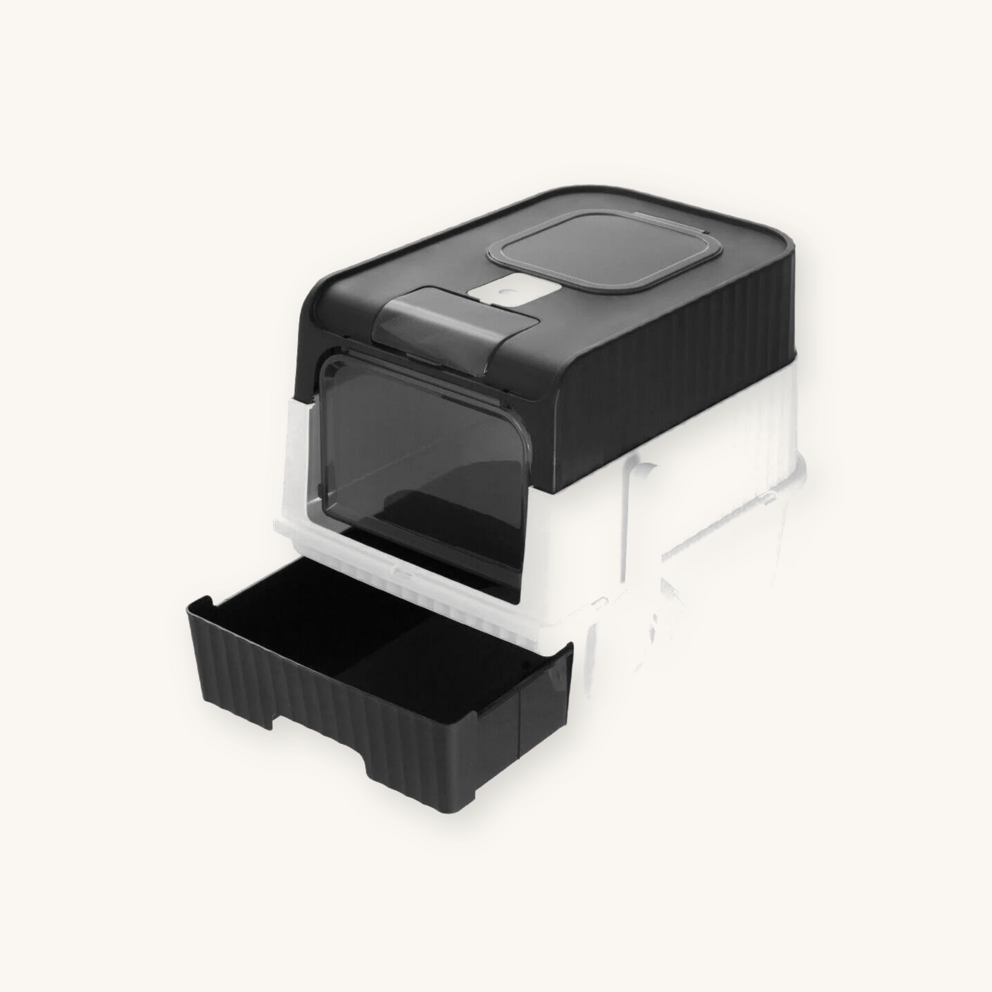 Black hooded cat litter box with drawer — My Petsworth