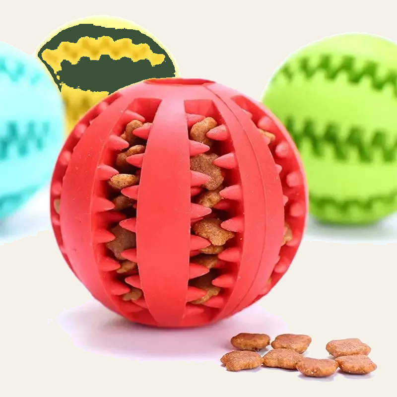 Puppy teething toy ball, treat dispensing rubber chew — My Petsworth
