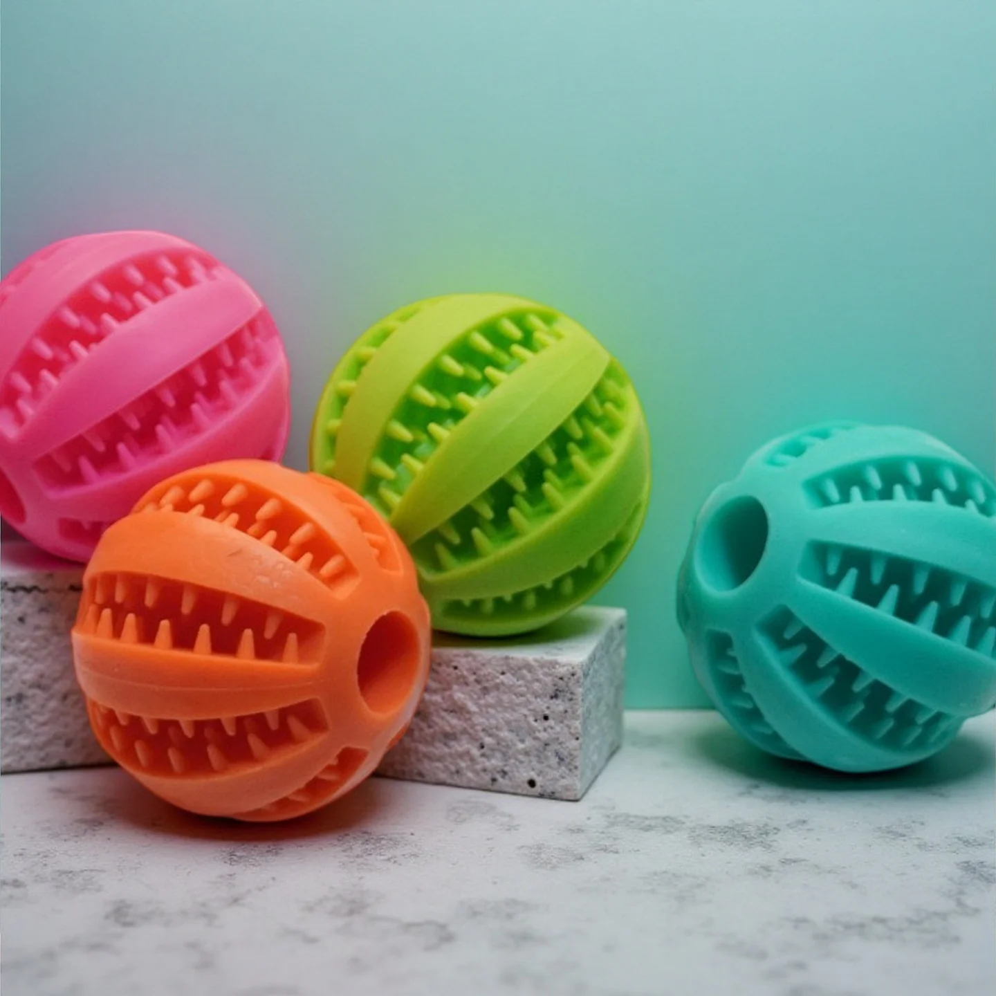 Puppy teething toy ball, treat dispensing rubber chew — My Petsworth
