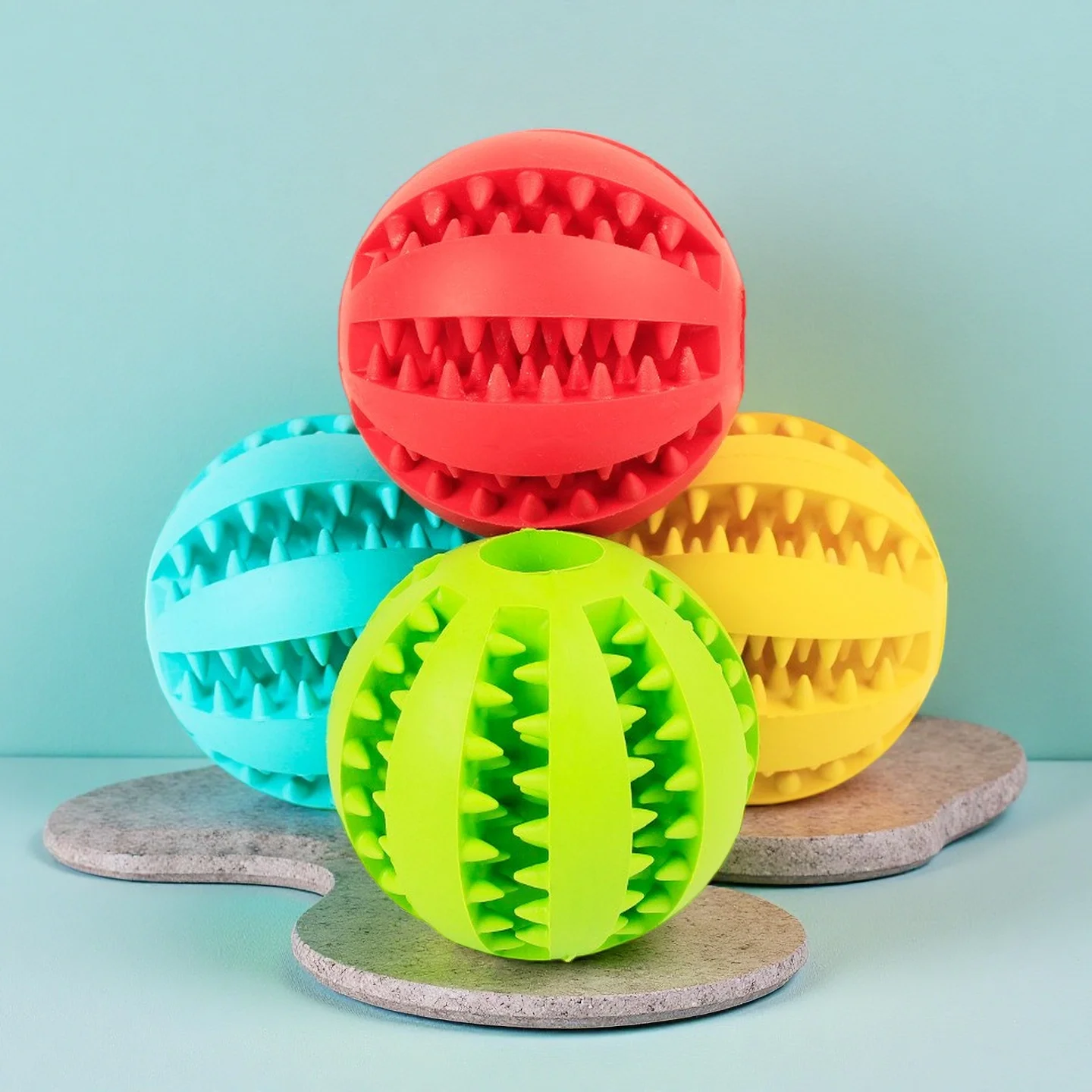 Puppy teething toy ball, treat dispensing rubber chew — My Petsworth