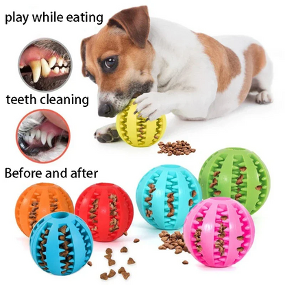 Puppy teething toy ball, treat dispensing rubber chew — My Petsworth